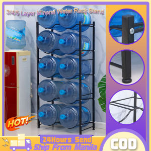 3/4/5 Layer Mineral Water Rack Stand Stainless Water Gallon Rack Heavy Duty Carbon Steel Water Jug Rack Stand Detachable Bracket Water Dispenser Stand Rack Household Office PH