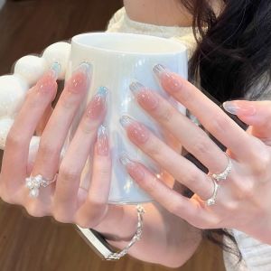 Nhựa Giả Móng Tay Thủ Công Dài Vừa Phải Mắt Mèo Pháp Trong Suốt Dễ Mang Trang Trí Móng Tay Thương Hiệu Nghệ Sĩ Nước Hoa