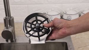 100% SUS304 Stainless Steel Cup Washer for Sink Rinser High Pressure Cup Cleaner Glass Rinser Bottle Washer