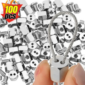 Dizoey 100PCS Stainless Steel Wire Rope Cable Clips Metal Cable Clamp Fasteners With Screw Fixed Wiring Clip Sling Tools Fastening Accessories
