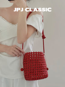 jpj | Hand-woven Vegetable Tanned Genuine Leather Bucket Bag