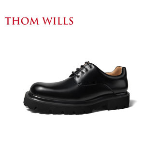ThomWills Mens Derby Shoes Thick Bottom Casual Leather Heightening Business Leisure Winter Rubber Sole Fashionable Formal Shoes