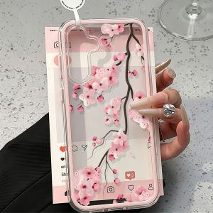 Peach Blossoms Transparent TPU Phone Case For Samsung S26 Ultra A56 5G A57 S25 Ultra A55 A37 A17 A07 S25 S23 A26 A36 Funda Cover