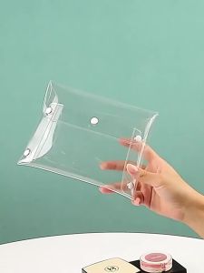 ★Transparent Cosmetic Bag Waterproof PVC Pencil Toiletry Carry Pouch Portable Organizer Stationery Storage Bag Supplies Office