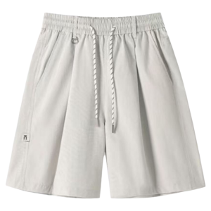 OUMULONG | Mens Wrinkle-resistant Ice Silk Quick-dry Shorts Design Sense Splicing Loose Fit 5-inch Shorts