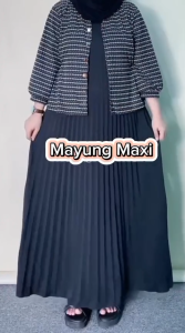 Pleated Dress Jumbo Premium - Dress Kondangan XXL Inner Dress Plisket Mayung Big Size