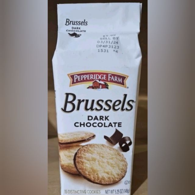 Pepperidge Farm Brussels Dark Chocolate Cookies 149 grams EXPIRY: March ...