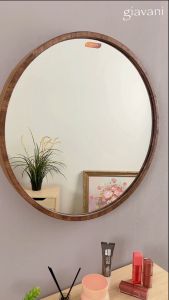 ส่งจากไทย กระจก Moon Beauty มีขอแขวน ขนาด 45 cm. และ  60 cm. กระจกเงาแท้ ไม่หลอกตา หนา 3 mm. Made in Thailand