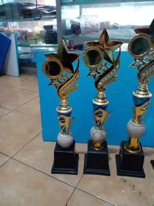 Piala Lomba Juara 1 2 3 4 (NO.6 BODY BIRU MARMER+RASER) "costum" FREE STICKER (BOLEH satuan)TERMASUK sticker