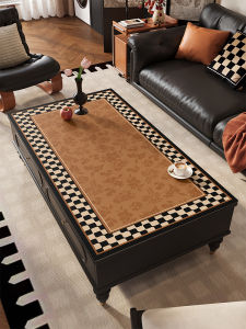 Vintage Style Tablecloth Luxury Feel Waterproof Oil Resistant Leather Retro Dining Table Mat Heat Resistant Tea Table Protection Pad