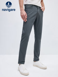 Navigare | Wrinkle-Free Mens Grey Thin Tapered Casual Pants
