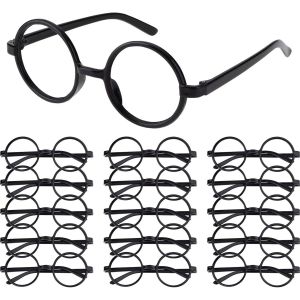 30/20/6PCS Wizard Glasses Vintage Round Frame No Lens Halloween Costumes Cosplay Props Party Decorations Glass