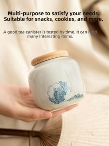 JISU | Hand-painted Ceramic Tea Caddy Waterproof Airtight Portable Small
