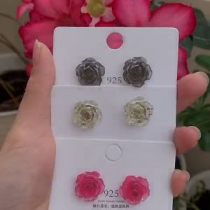 Yovela Anting Tusuk Desain Bunga Mawar Gaya untuk Wanita