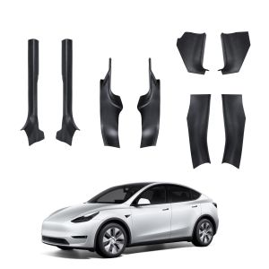 Tesla Model Y Juniper 2025-2026 Door Sill Protector 8PCS Carbon ABS Anti-Kick Scuff Guard