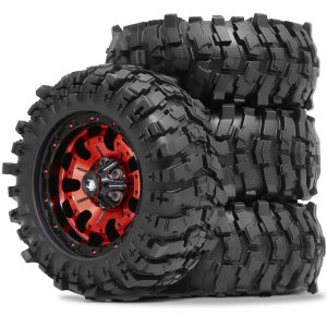 RS | Metal 1.9" Beadlock Wheels and Tires OD88MM 4PCS for /12 Crawler Car MJX H12Y+ MN-128 MN-82S LC79 MN-82