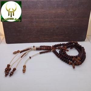 tasbih tijani kayu galih asem benang rajut Fs030