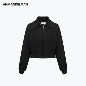 ANN ANDELMAN | Spliced Ribbed Casual Top Black