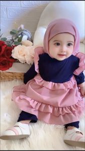Aluna Oneset by Lilbi - little bee boutique - setelan baju hijab anak - set muslim anak perempuan - outfit muslim anak
