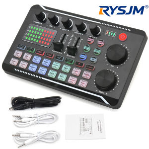 F998 Sound Card Microphone Sound Mixer Sound Card Audio Mixing Console Amplifier Live Music Mixer Amplifier Dj Equipment