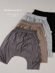 Summer Baby Boys Soft Elastic High Waist Big PP Shorts Casual Thin Cool Feeling Seven-Foot Pants Comfortable Cotton Blend Shorts