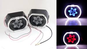 KEVANLY | 3Inch Motorcycle LED 360 ° Rotating Angel Eyes Decorative Tail Light RGB Flashing Brake Rear Taillight Auto Headlight Fog Lamp