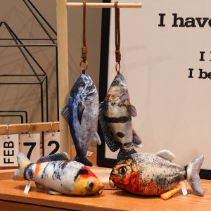 20cm Imitation Fish Plush Toy Pendant Girl Cartoon Car Creative Plush Key Chain Kawaii Bag Backpack Fish Phone Plush Keyring