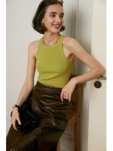 HUOLISI | French Style Fitted Round Neck Camisole Vest