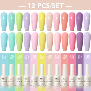Mxsi 12pcs Jelly Nude Gel Nail Polish Set 120 Colors Semi Transparent Nail Art Supplies Soak off UV LED Nails Gel Varnish Kit