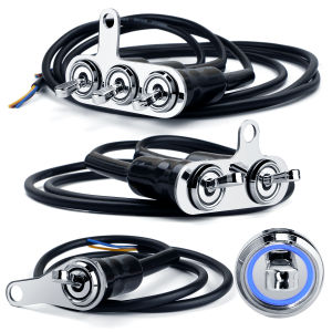 1/2/3-in-1 Stainless Steel Rocker Switch with Blue LED-Motorcycle Lights Flashing Control Night Rider Switch