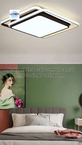 Modern Design Home LED Ceiling Light With 3 Colors Light/Remote Control Lampu LED Bedroom Light Ceiling Lamp Lighting Reka bentuk moden rumah membawa Lampu siling dengan 3 warna cahaya/kawalan jauh Lampu membawa Lampu bilik tidur Lampu siling Lampu