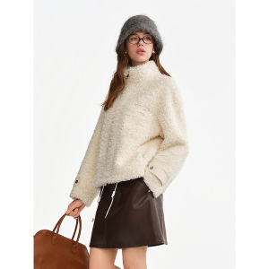 DUSHU | Eco-friendly Faux Fur Curly Fur Short Outfit Loose High Collar