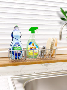 Modern Simplicity Kitchen Window Sill Storage Rack 304 Stainless Steel Sink Countertop Drainage Shelf Dishcloth Sponge Drainage Stand