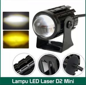 bisa CODLampu tembak Led D2 mini 2 putih kuning jauh dekat Lampu Laser Gun Terang putih jarak jauh kuning jarek dekat