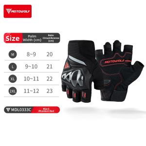 MOTOWOLF | All-Season Commuter Motorcycle Carbon Fiber Protective Full Finger Leather Gloves Winter Thermal Fleece Lined