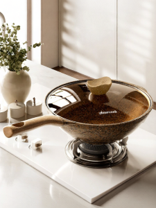 AMERCOOK | Granite & Titanium Nonstick Frying Pan Flat-bottomed