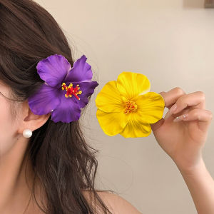 Kẹp Tóc Hoa Lô Hội Giả Phong Cách Du Lịch Cho Phụ Nữ Kẹp Tóc Mái Lệch Kẹp Tóc Tóc Rũ Mùa Xuân 2025 Mẫu Mới Kẹp Tóc Thời Trang Phụ Kiện Tóc