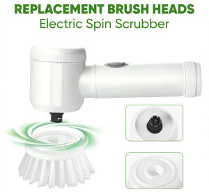 Electric Spin Scrubber Rechargeable Cordless Cleaning Brush with Replaceable Heads IPX6 Waterproof for Kitchen Floor Tile