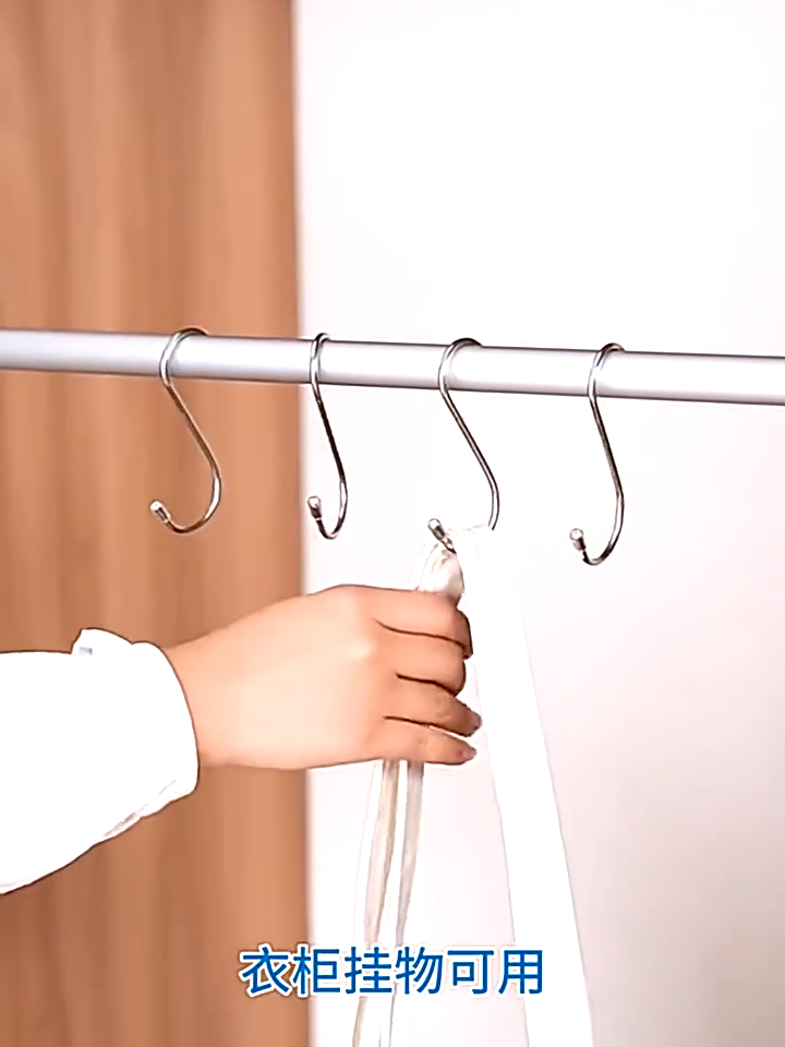 6/8/10/12 PCS S Shaped Hooks Clasp Stainless Steel Railing S Hanging Storage Hook for Clothes Bags Towels Home Kitchen Bathroom Storage Rack Holders