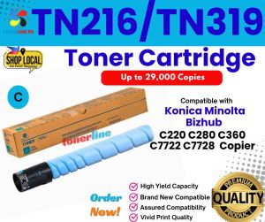 TN216/TN319 Toner Cartridge Compatible with Konica Minolta Bizhub C220 C280 C360 C7722 C7728