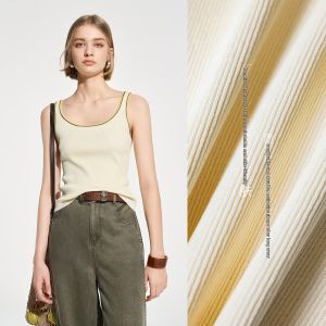 BEIQIANI | Contrast Stitching Short Knit Tank Top