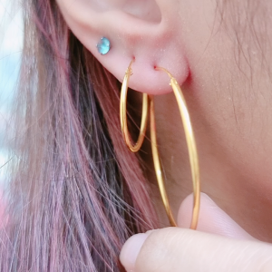 JIN JING SUBANG BULAT PLAIN EMAS 916 TULEN (HOLLOW) 1.62G/3.84G