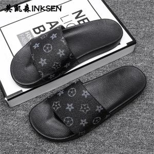 Mens Summer Outdoor Slip-On Slippers Anti-Slip Deodorant Soft Bottom Casual Outdoor One-Strap Comfortable Breathable PVC