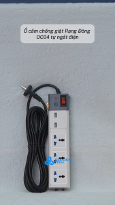 (Rạng Đông) Ổ cắm đa năng chống giật tích hợp cổng sạc USB 5V 2A OC04.USB dây dài 3mét & 5mét