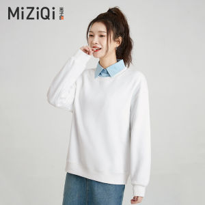 Mizhiqi Womens Hoodless Sweatshirt Casual Loose Fit Printed Long Sleeve round Neck Commute Style Fashion Trend Autumn New