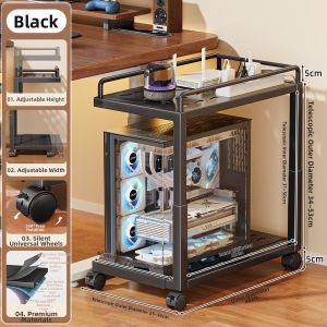 SUOBAI | Moveable Adjustable Double Layer Desktop PC Stand