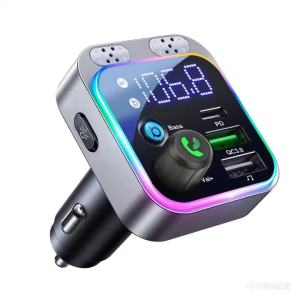 kebidumei | Bluetooth 5.0 FM Transmitter For Car FM Bluetooth Car Adapter Car Charger Bass Boost 3 Ports Charger Bluetooth Adapter