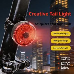 Đèn Hậu Xe Đạp LED Sạc USB Đèn An Toàn Khi Đi Xe Ban Đêm Đèn Cảnh Báo Phía Sau Đèn Pin Cho Xe Đạp Địa Hình Và Xe Đạp Đường Trường Kèm Giá Đỡ Dây Đeo