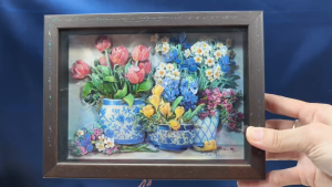 [ Woosilver ] Decor Tranh 3D Nổi Bình Hoa Tulip Vintage – Secondhand SI - BB337