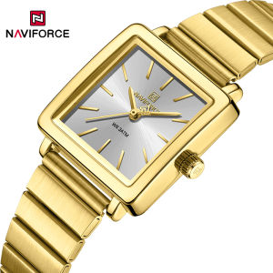 NAVIFORCE New Style Elegant Womens Quartz Watches 3ATM Waterproof Square Female Wristwatch Stainless Steel Fashion Ladies Clock